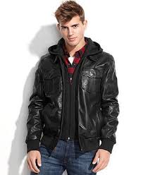 Guess Jacket Fleece Hood Leather Bomber Coats Jackets Men Macy S Leather Jacket Leather Jacket Men Leather Jeans Men
