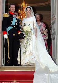 Crown princess mary's wedding dress featured a scoop neckline and long sleeves. Femail Takes A Look At Princess Mary S Best Looks On Her 46th Birthday Royal Wedding Gowns Royal Wedding Dress Princess Mary