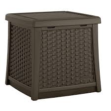 Suncast Elements Resin Outdoor Side Table With Storage Resin Patio Furniture Patio Storage End Tables With Storage
