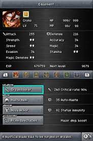 Chrono Trigger Crono Best Equipment Techs Bright Rock Media