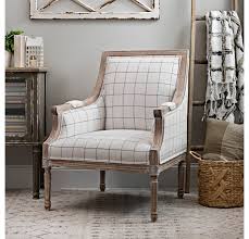 Mckenna White And Black Check Accent Chair Kirklands Akzentstuhle Bauernhaus Mobel Wohnzimmersessel