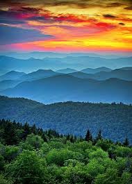 Sunset Appalachian Mountains Blue Ridge Parkway North Carolina Usa Scenic Landscape Beautiful Landscapes