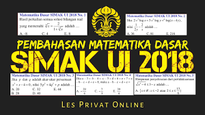 Kumpulan soal simak ui seleksi masuk universitas indonesia. Simakui Pembahasan Matematika Dasar Simak Ui 2018 Kode 638 No 1 S D 5 Youtube