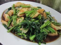 Squid Balls Kangkong In Oyster Sauce Recipe Pork Recipes Healthy Meal Prep Vegetable Dishes