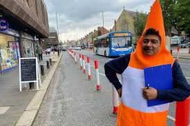Campaigner Dons Traffic Cone Costume As Council Urged To Remove 'Ugly'  Gosforth High Street Bollards - Chronicle Live