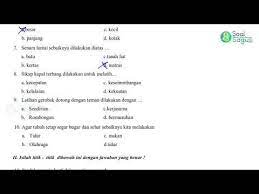 Soal Pts Pjok Kelas 4 Semester 1 Th 2020 Senam Lantai Senam Kapal