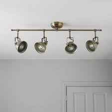 Waverley Antique Brass Effect 4 Lamp Bar Spotlight Departments Diy At B Q Kitchen Light Fittings Kitchen Bar Lights Kitchen Spotlights