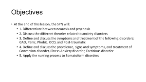 Anxiety Disorders Objectives At The End Of This Lesson The Spn Will 1 Differentiate Between Neurosis And Psychosis 2 Discuss The Different Theories Ppt Download