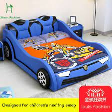 luois fashiochildren do carro criativo cama 1 2 metros unico menino e menina dos desenhos animados de couro 1 5 creative beds toddler car bed boys car bedroom