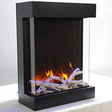 What is an electric wall fireplace? Amantii 2939 Tru View Xl Tru View Cube Xl 3 Sided Glass Electric Fireplace