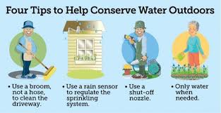 Tips To Help Conserve Water Outdoors Water Conservation Water Conservation Poster Ways To Conserve Water