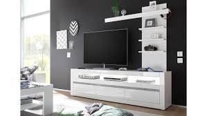 Tv rack weiß hochglanz bei lionshome: Wohnwand 3 Carat Anbauwand Tv Board Regal Weiss Hochglanz