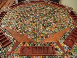 Well, here is a perfect way to make you can make a coffee table with bottle caps with different designs, colors, patterns or whatever you would want. How To Do Bottle Cap Tables And Bartops With Pourable Epoxy P 2
