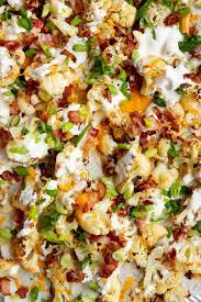 Loaded Roasted Cauliflower Recipe Cauliflower Side Dish Recipes Veggie Dishes