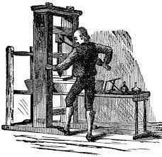 A printing press is a device for applying pressure to an inked surface resting upon a print medium (such as paper or cloth), thereby transferring the ink. Gutenberg S Printing Press Instructions And Procedure Bloggin For Your Noggin