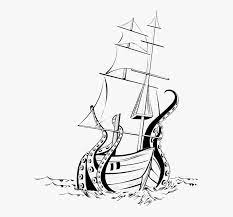How to draw an octopus! Boat Kraken Tentacle Octopus Squid Boats Monster Giant Octopus Attack Painting Hd Png Download Transparent Png Image Pngitem