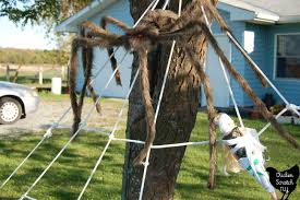 This halloween make your own spider decorations. Giant Clothesline Spider Webs