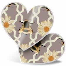 On the plus side for companies like bumble bee, surveys show consumers still consider seafood a healthier. 2 X Heart Stickers 7 5 Cm Art Deco Bumble Bee Flower 2139 Ebay
