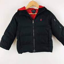Black And Red Polo Jacket Polo Ralph Lauren Boys Toddler Puffer Coat Winter Down Black Red Hooded 3t Poloralphlauren Coat Everyday Puffer Coat Ralph Lauren Boys Winter Jackets