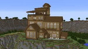 Cliffside Wooden Mansion Minecraft Houses Survival Minecraft Houses Blueprints Mansions