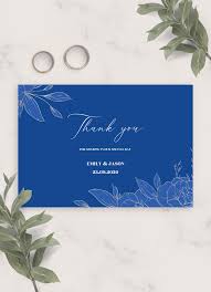 How to design a thank you card in 4 simple steps. Download Printable Royal Blue And Silver Wedding Thank You Card Pdf