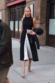 Black And White Fashion Style Black Over White Flat Front Pants How To Wear Culottes Fashion Street Style