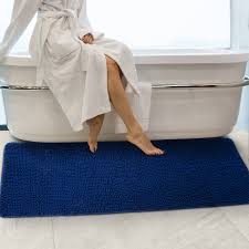 They soak up the drip, drop, and spills after baths and other bathroom activities thus preventing slipping. Secura Housewares Soft Microfiber Bathroom Rugs 47 X 28 Inches Non Slip Bath Mat For Door Bathroom Bedroom With Water Absorbent Machine Washable Blue The Secura