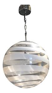 With its inspired, spiraling suspension, mini swirl is a true standout. Murano Glass Globe Pendant With White Swirl Accent Chairish