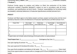 production agreement template production contract templates 9 free ...