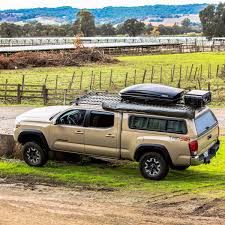 Toyota tacoma with camper shell. Camper Shell Utility Flat Rack No Wind Deflector Bajarack Adventure Equipment
