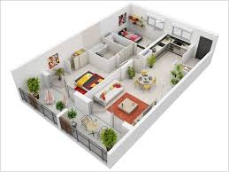 3d floor plan of 560 square foot one bedroom and one bathroom apartment home. Interior Design Awesome Two Bedroom Apartment Floor Plans House Plans 45493