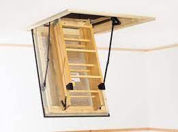 The Stira Folding Attic Stairs Is Spring Loaded So It Requires No Lock Or Latch To Hold It Closed Folding Attic Stairs Attic Stairs Attic