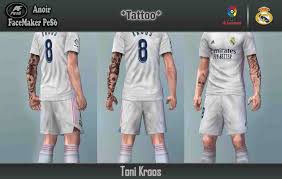 Toni kroos is in the pink again just weeks after germany's world cup blues. Ultigamerz Pes 6 Toni Kroos Real Madrid Tattoo Face