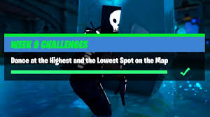 For instance the catch is that players have to dance at the highest and lowest points on the fortnite map. Dance At The Highest And The Lowest Spot On The Map Fortnite Week 9 Challenges Youtube