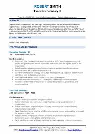 The personal assistant position has gained so much importance in today's corporate world. Executive Secretary Resume Samples Qwikresume