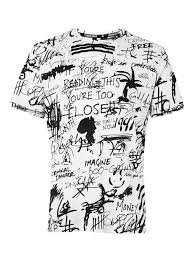Criminal Damage Black And White Scribble Print T Shirt View All Brands Brands Mens Tshirts Mens Shirts Printed Shirts