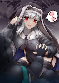 coat, jacket, red eyes, sharp teeth, thighhighs - Anime R34