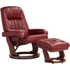 This leather massage recliner chair features a convenient side pocket to hold the accompanying remote and your personal belongings. Benchmaster Kyle Ruby Red Faux Leather Ottoman And Swiveling Recliner Target