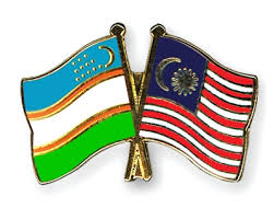Blue is the symbol of the sky and water. Crossed Flag Pins Uzbekistan Malaysia Flags