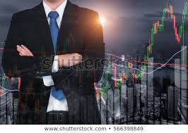 candlestick chart patterns uptrend stock market stock photo