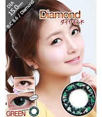 Kpop Korean Colored Eye Contact Lenses Korlens, [6-Months] Diamond Green  (2pcs)