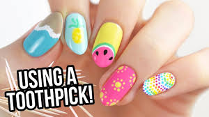 We have summer nails for everyone from elegant glitter manicures to bold patterns and colors. Nail Art For Beginners Using A Toothpick Summer Edition Youtube