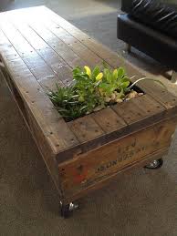11 Amazing Recycled Pallet Tables With Planters Wooden Pallet Coffee Table Diy Furniture Coffee Table Farmhouse
