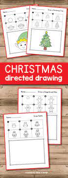 Christmas Directed Drawing For Preschool Kindergarten And First Grade Are The Perfect Chr Christmas Activities Directed Drawing Directed Drawing Kindergarten