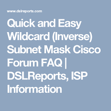 Quick And Easy Wildcard Inverse Subnet Mask Cisco Forum