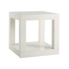 West Elm Parsons White Lacquer Cube Side Table Aptdeco Cube Side Table Side Table End Tables