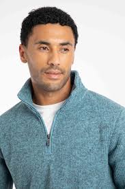 Newark Eco 1/4 Zip Grid Fleece Leaf Green