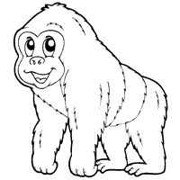 Apes Monkeys Coloring Pages Surfnetkids Monkey Coloring Pages Christmas Drawing Silverback Gorilla