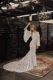 Samantha Bell Sleeve Wedding Dress Long Sleeve Wedding Dress Lace Bell Sleeve Wedding Dress Bohemian Wedding Dress Backless