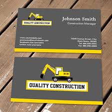 Construction Manager Yellow Excavator Business Card Templates Construction Business Cards Examples Of Business Cards Printing Business Cards